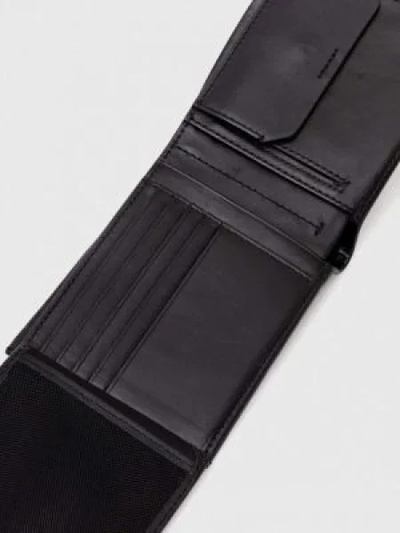 Bőr pénztárca Calvin Klein fekete