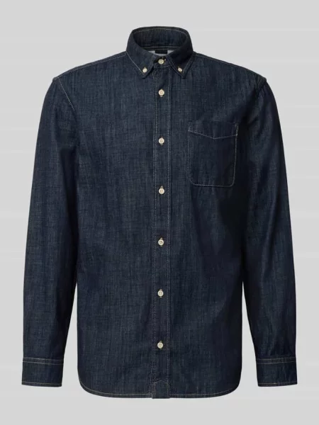 Koszula jeansowa o kroju regular fit z brustaszą model BROOK' Jack & Jones granatowa