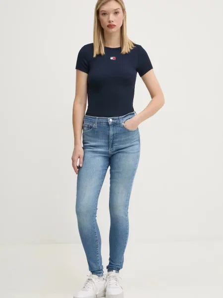 Skinny jeansy skinny Tommy Jeans retro niebieskie