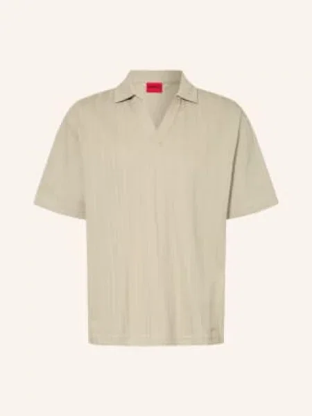Koszulka polo o kroju relaxed fit z fakturowanym wzorem model DALIBO' Hugo zielona