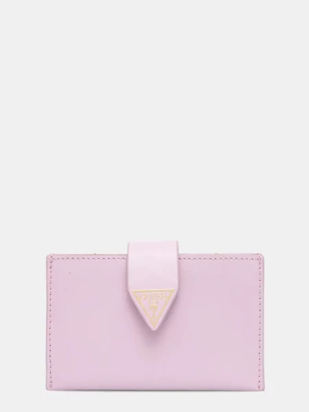 Кожен портфейл Guess MIRIAM дамски лилаво виолетово