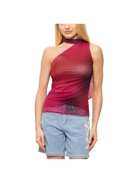Top Desigual asimetric roz