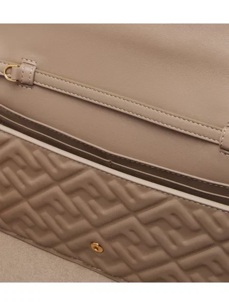 Colier Fendi din piele bej