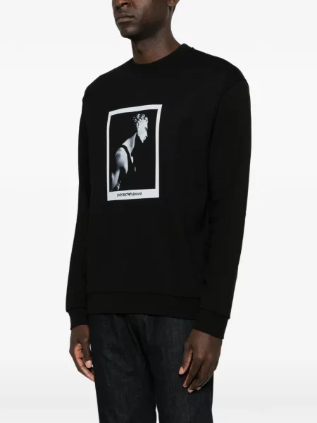 Hanorac Emporio Armani cu imagine negru