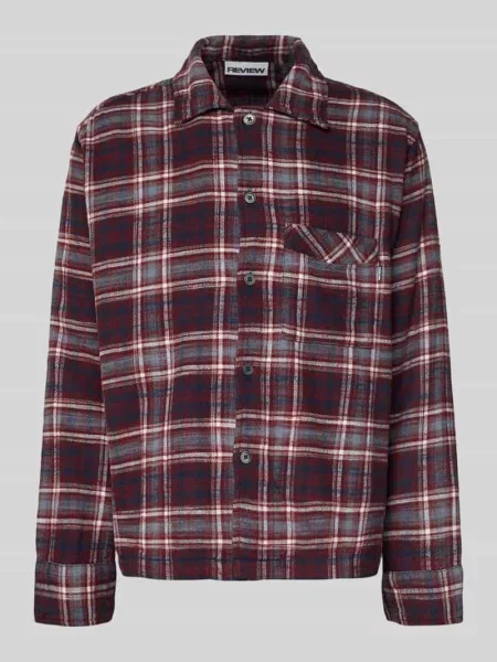 Koszula casualowa regular fit z kołnierzykiem typu kent Review bordowa