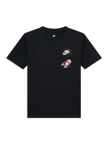 Nike Sportswear Majica siva / crvena / crna bijela