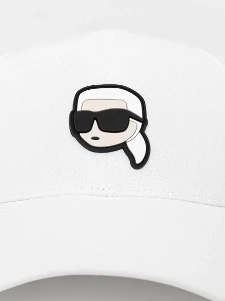 Кепка Karl Lagerfeld с аппликацией белая