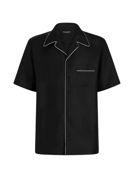 Cămașă Dolce & Gabbana de mătase negru