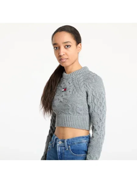 Sweater Tommy Jeans Badge Star Cable Sweater Gray XS