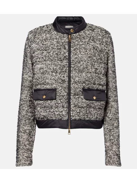 Kurtka puchowa Moncler wełniana czarna