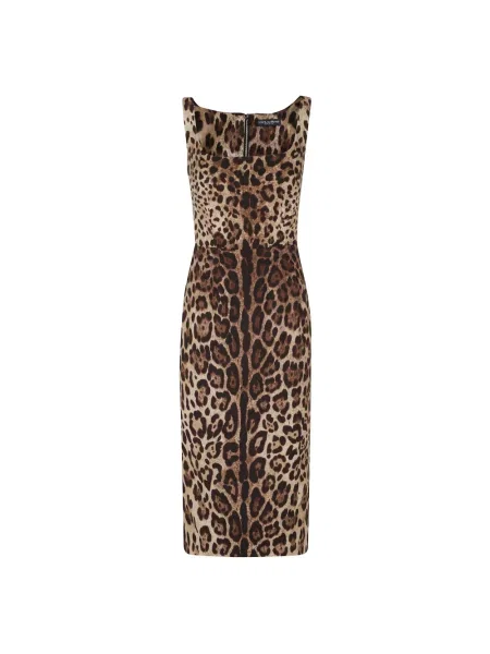 Sukienka midi Dolce And Gabbana brązowa