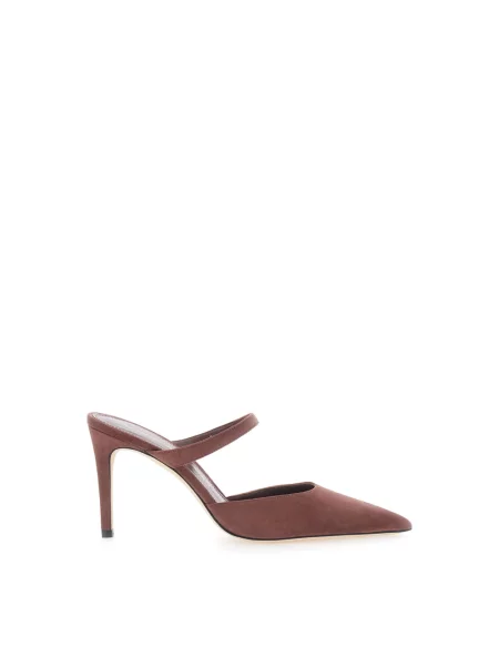 Klapki Stuart Weitzman skórzane brązowe