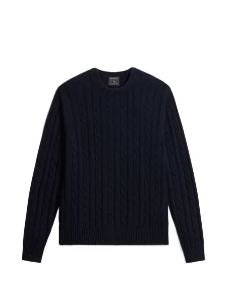 Pulover Woolrich cu decolteu rotund albastru