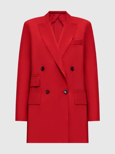 Двобортний жакет NEBBIE з вовни Max Mara червоний