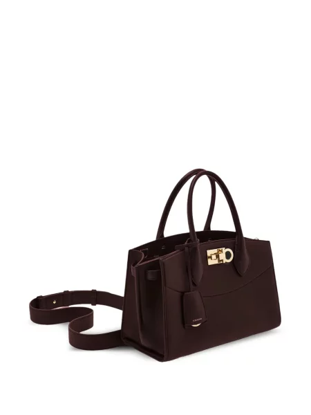Geantă shopper Ferragamo cu cataramă maro