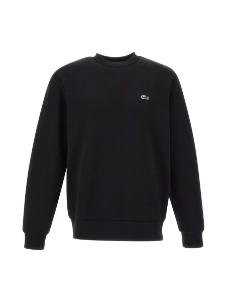 Lacoste Bluzy Mężczyzna XL Bluza z bawełny czesanej z okrągłym dekoltem czarny