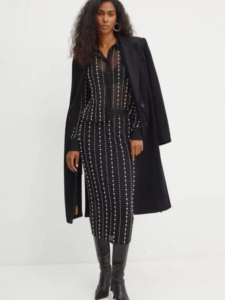 Спідниця Versace Jeans Couture midi пряма чорний