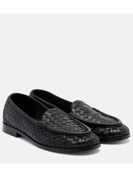 Pantofi loafer Bottega Veneta din piele negru