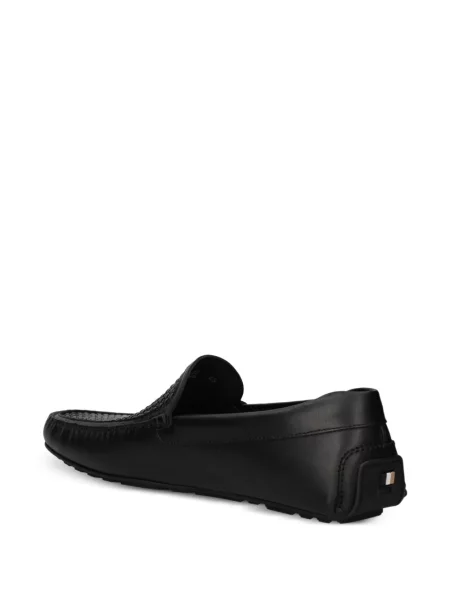 Kožne loaferice Boss crna