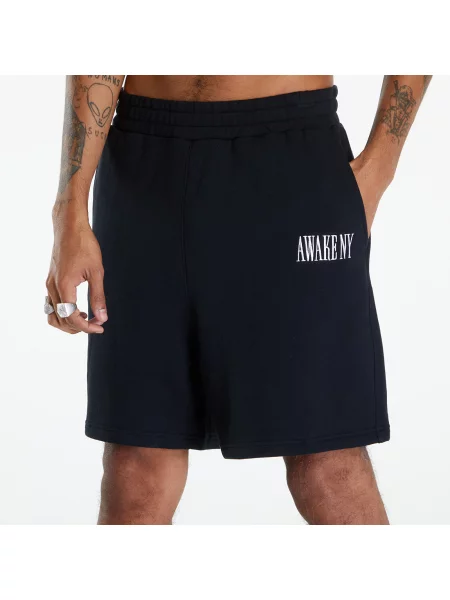 Къс панталон Awake NY Awake Sweatshort с меланжов десен черно