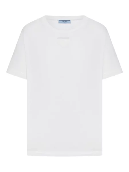 Tricou Prada din jerseu alb