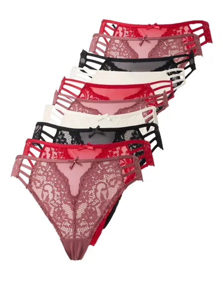 Hunkemöller Tanga roz eozină / roșu / negru alb