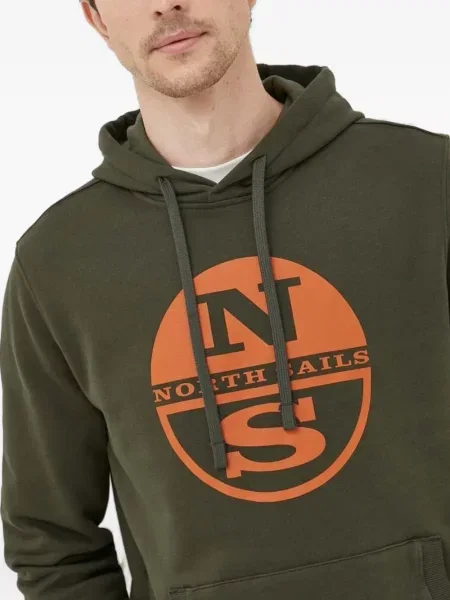 Mikina s kapucí North Sails s potiskem zelená