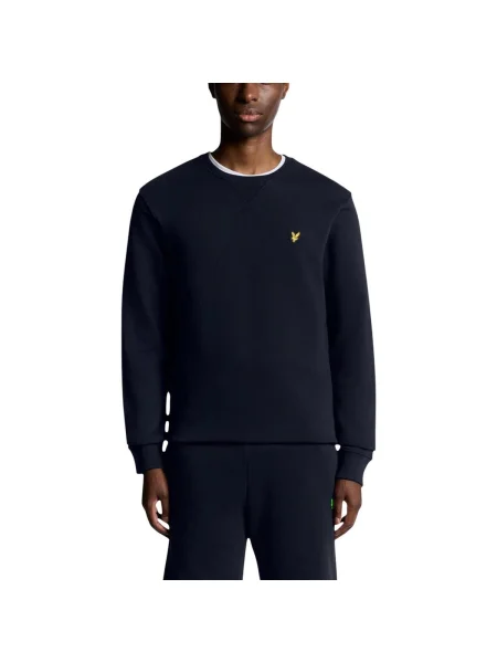 Mikina bez kapucne Lyle & Scott s okrúhlym výstrihom modrá