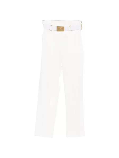 Cropp pantaloni Elisabetta Franchi alb