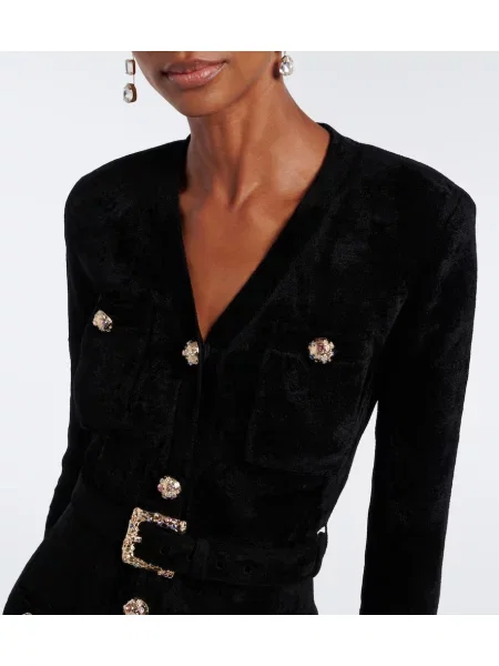 Cu centură rochie midi Self-portrait negru