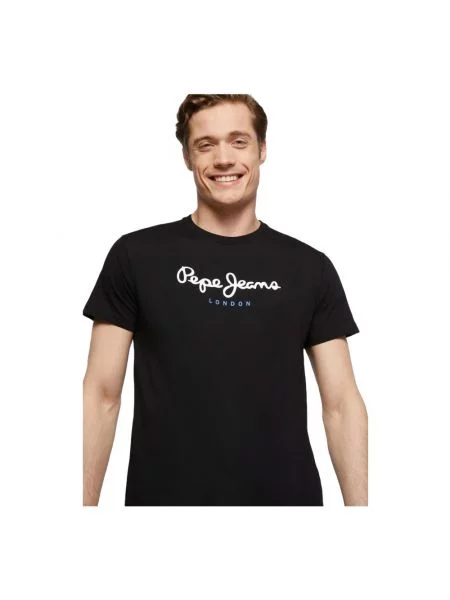 T-shirt z nadrukiem z logo model ‘EGGO’ Pepe Jeans czarna