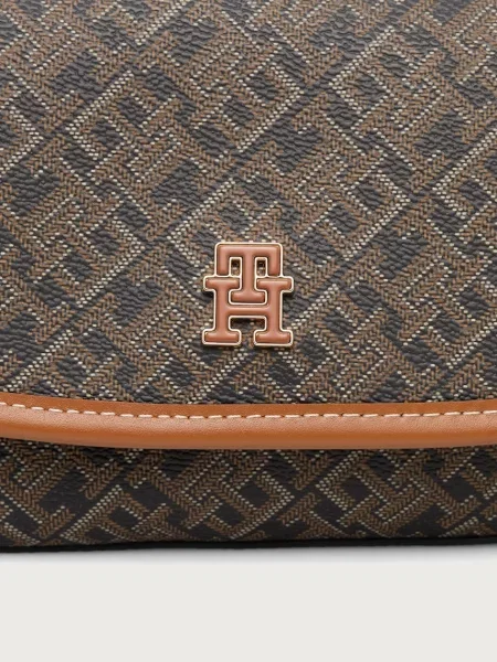 Tommy Hilfiger чанта crossbody дамска от имитация на кожа кафяво
