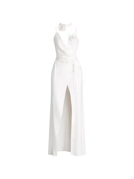 Rochie David Koma cu model floral alb