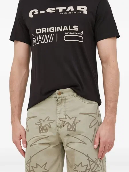 Pantaloni scurți Desigual cu imagine verde