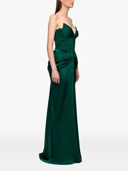 Rochie maxi Ana Radu drapată de costum verde