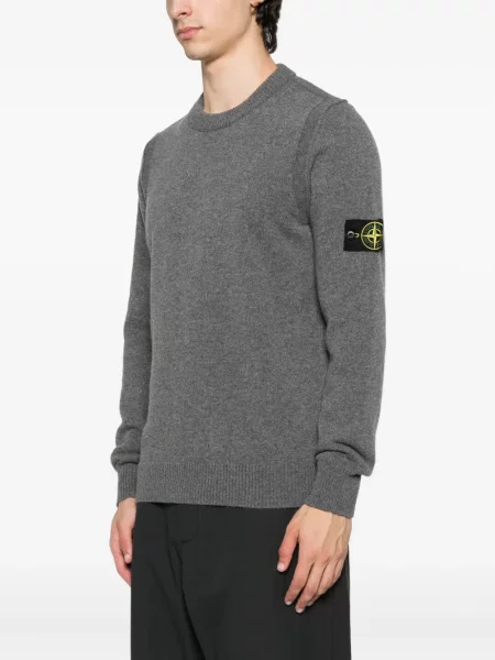 Пуловер Stone Island с кръгло деколте камъни сиво