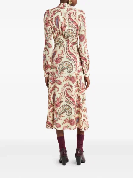 Φόρεμα σε στυλ πουκάμισου Etro με σχέδιο paisley με μήκος μέχρι το γόνατο