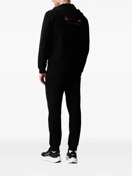 Hoodie Ea7 Emporio Armani με σχέδιο μαύρο