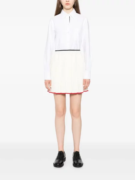 Megztas plisuotas mini plisuotas sijonas Thom Browne balta