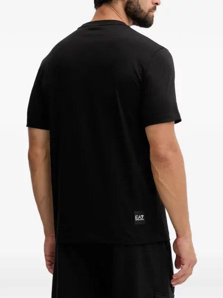 Тениска Ea7 Emporio Armani с принт с кръгло деколте черно