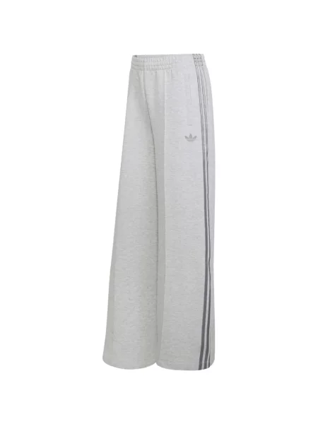 Pantaloni Adidas cu dungi alergare tricotate gri