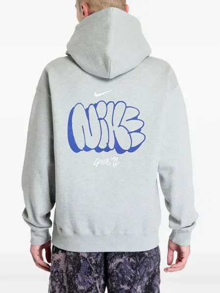 Majica Nike od flisa s printom s okruglim izrezom zelena