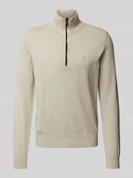 Bluza z kołnierzem o kroju regular fit z mieszanki bawełny kaszmiru model ‘KANOBIX_S’ Boss Orange