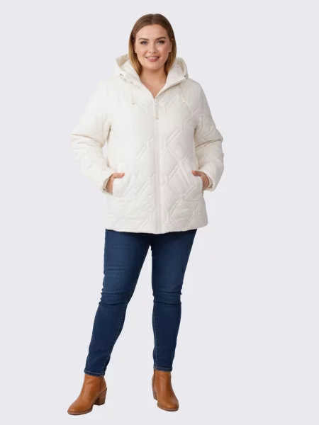 Демісезонна куртка STREAM молочний текстиль/поліестер