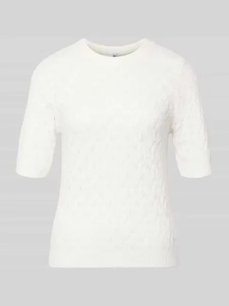 Sweter w kroju regular fit z dodatkiem wełny Model LELOU' Pieces biały