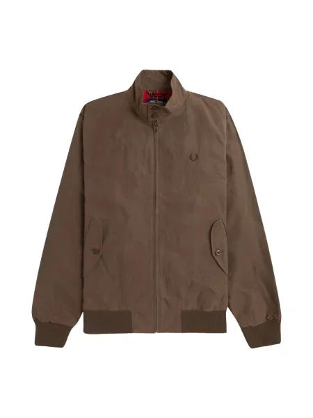 Woskowana kurtka Fred Perry brązowa