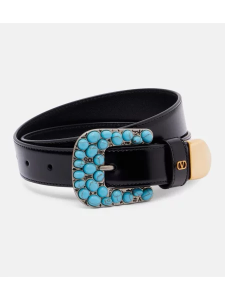 Cu centură curea Valentino Garavani din piele negru