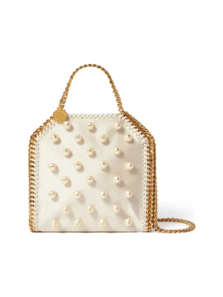 Torebka Stella Mccartney z perełkami beżowa