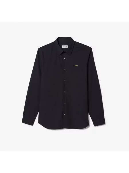 Lacoste Elastyczna Koszula Z Bawełnianej Popeliny Slim Fit granatowa