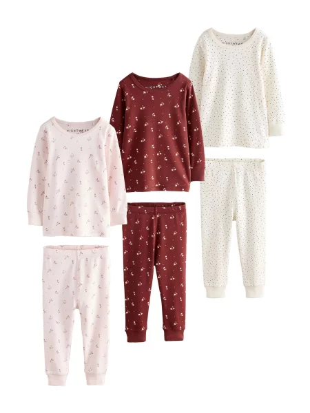 Next Pijamale maro / roz alb